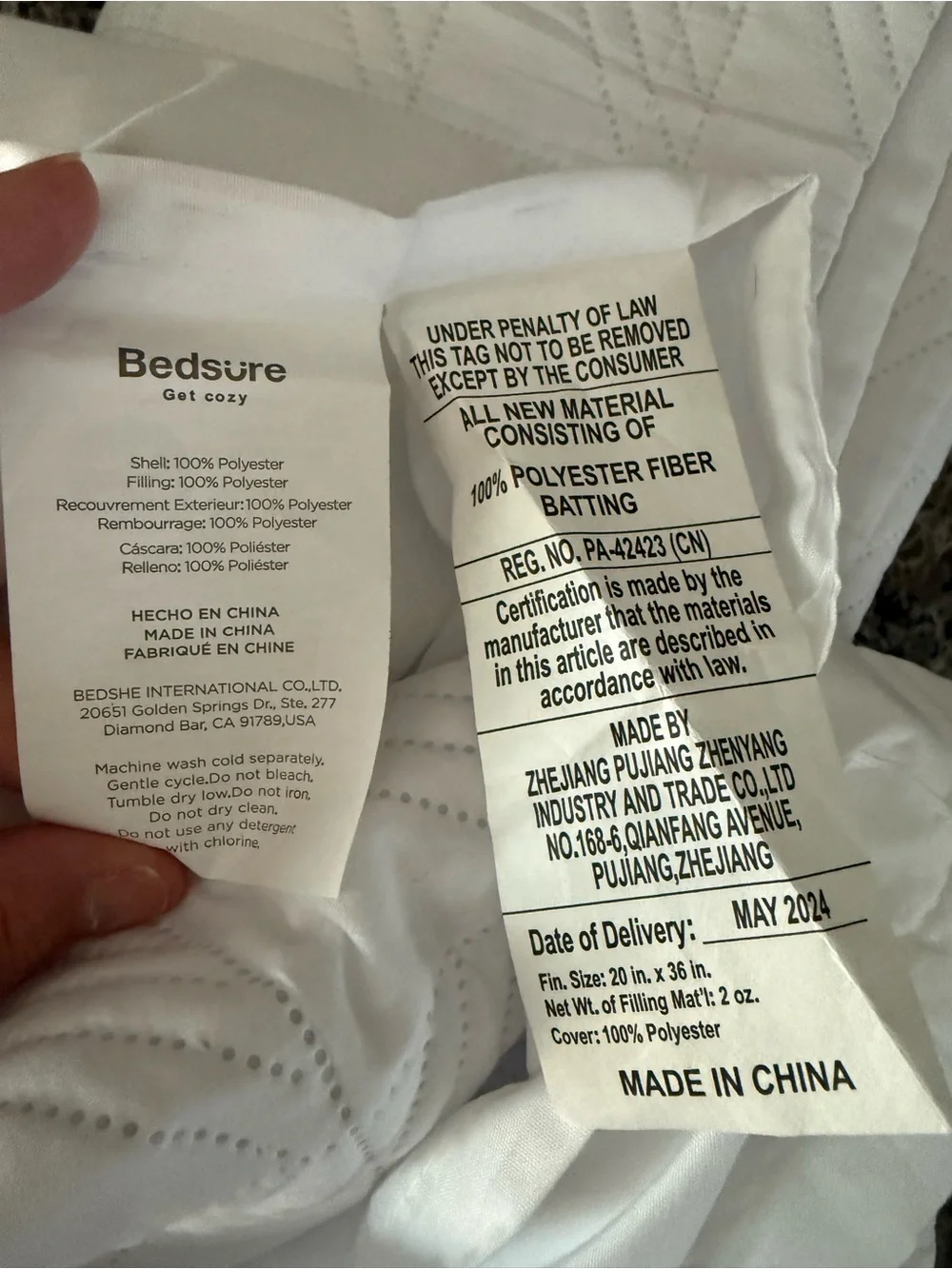 Quilted White King Pillow Shams